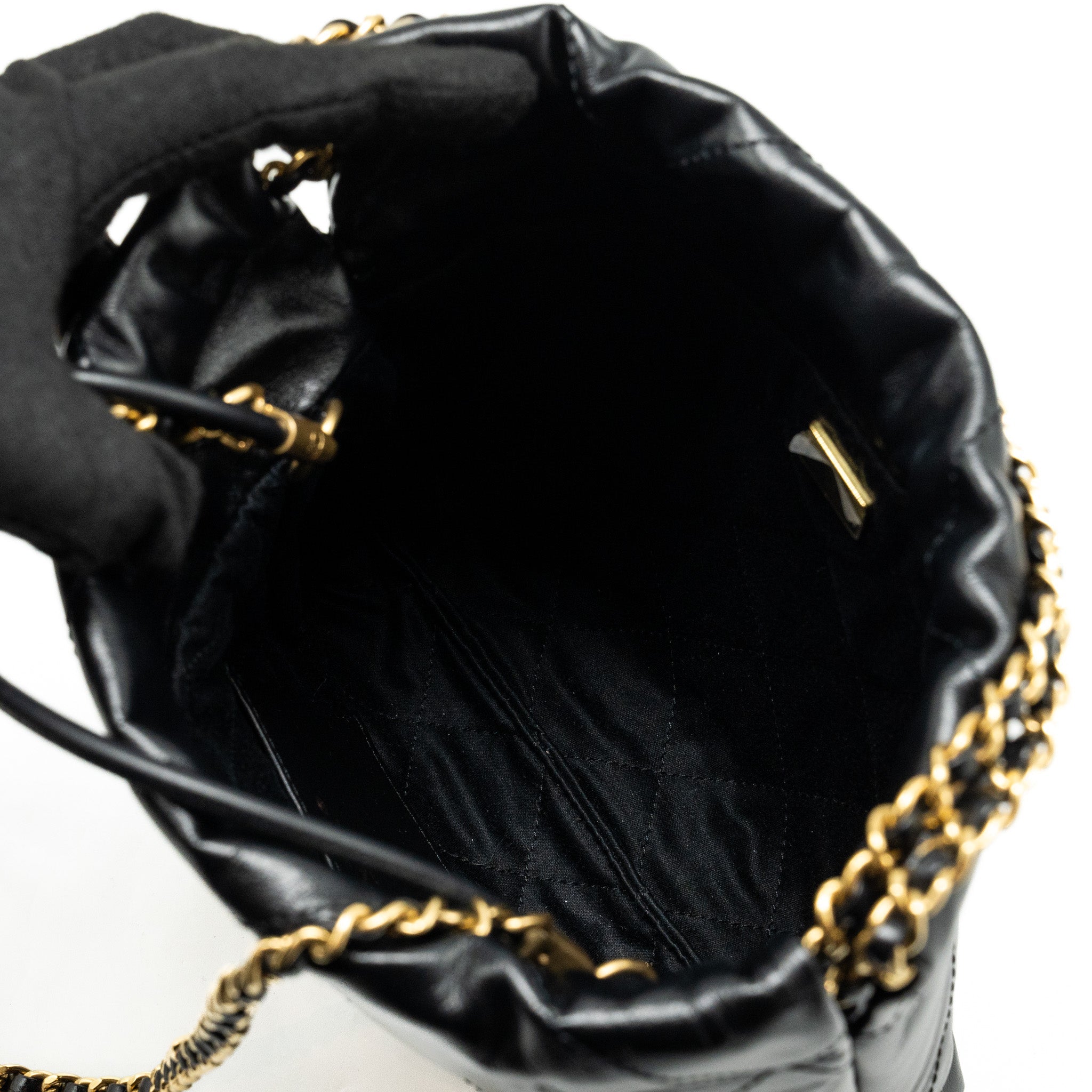 Chanel Mini 22 Bag Shiny Calfskin BLACK  (Microchip)