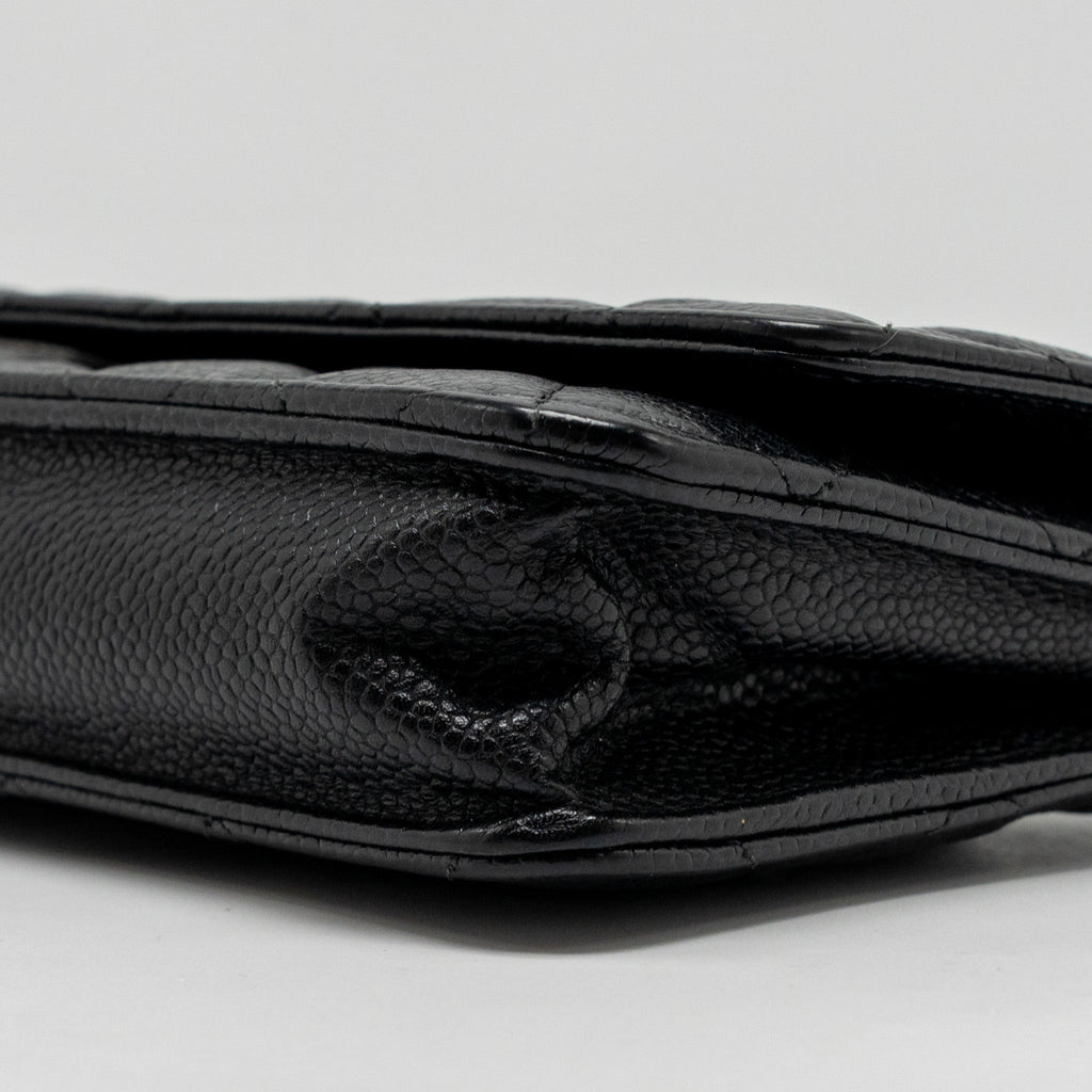 Chanel Classic wallet on chain caviar Black