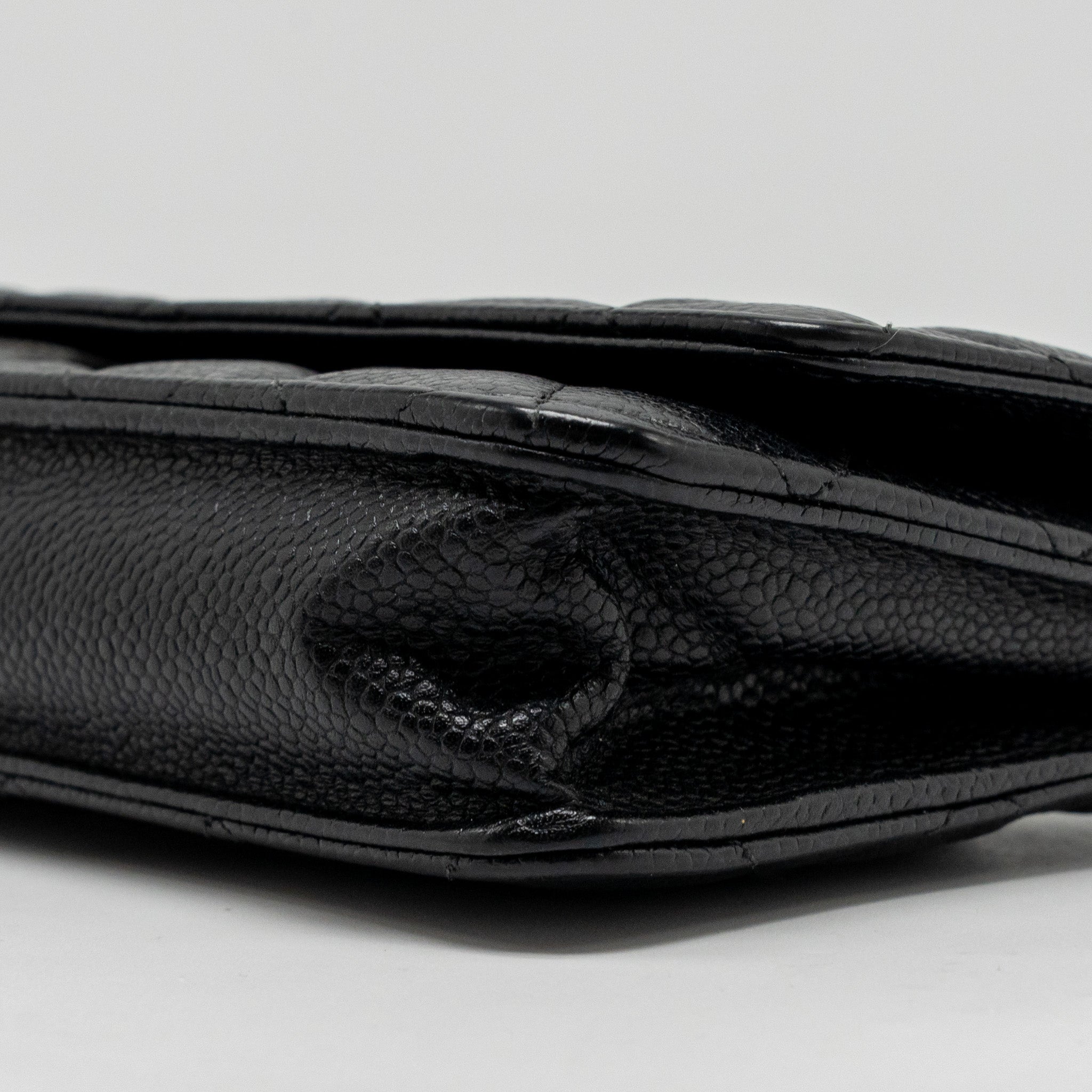 Chanel Classic wallet on chain caviar Black
