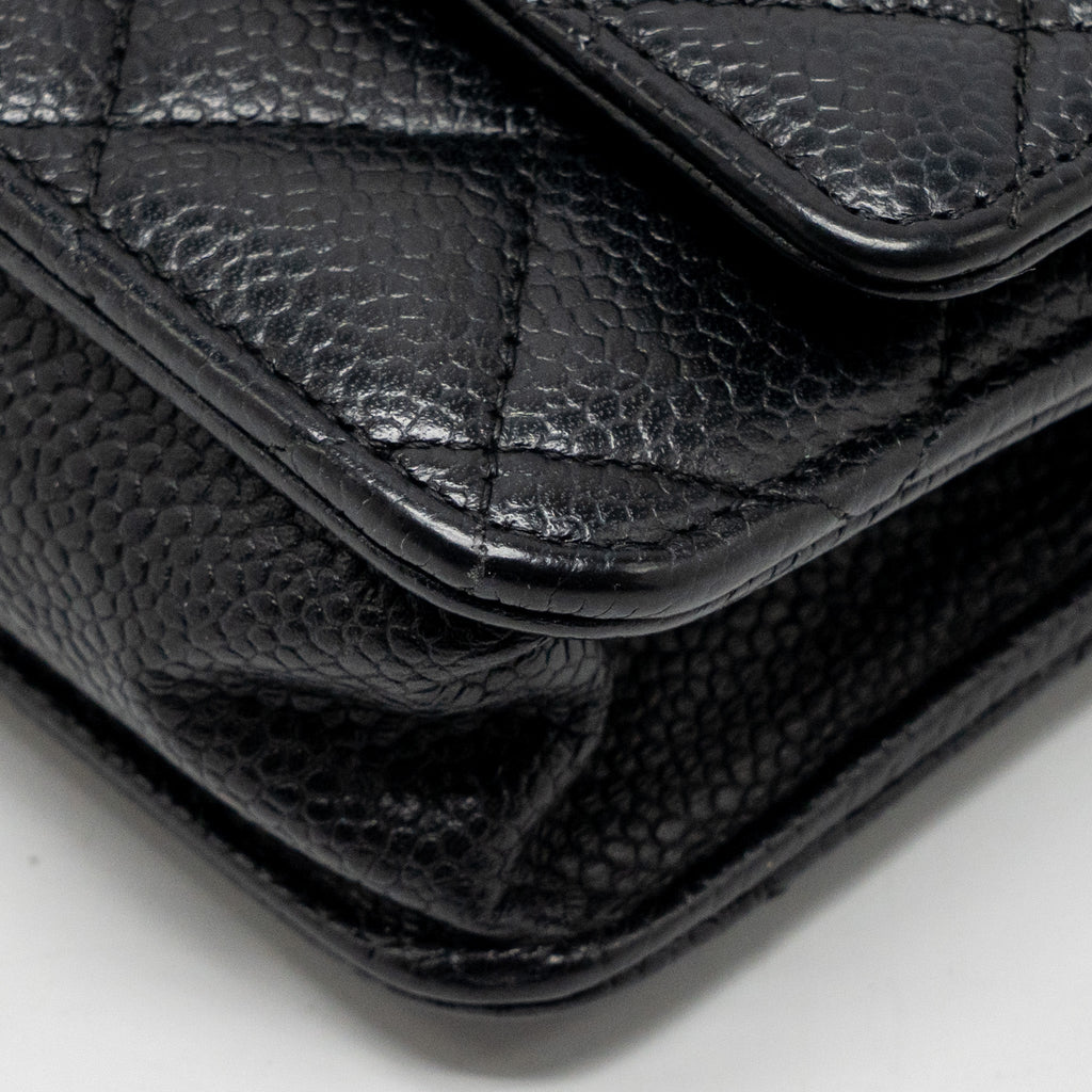 Chanel Classic wallet on chain caviar Black