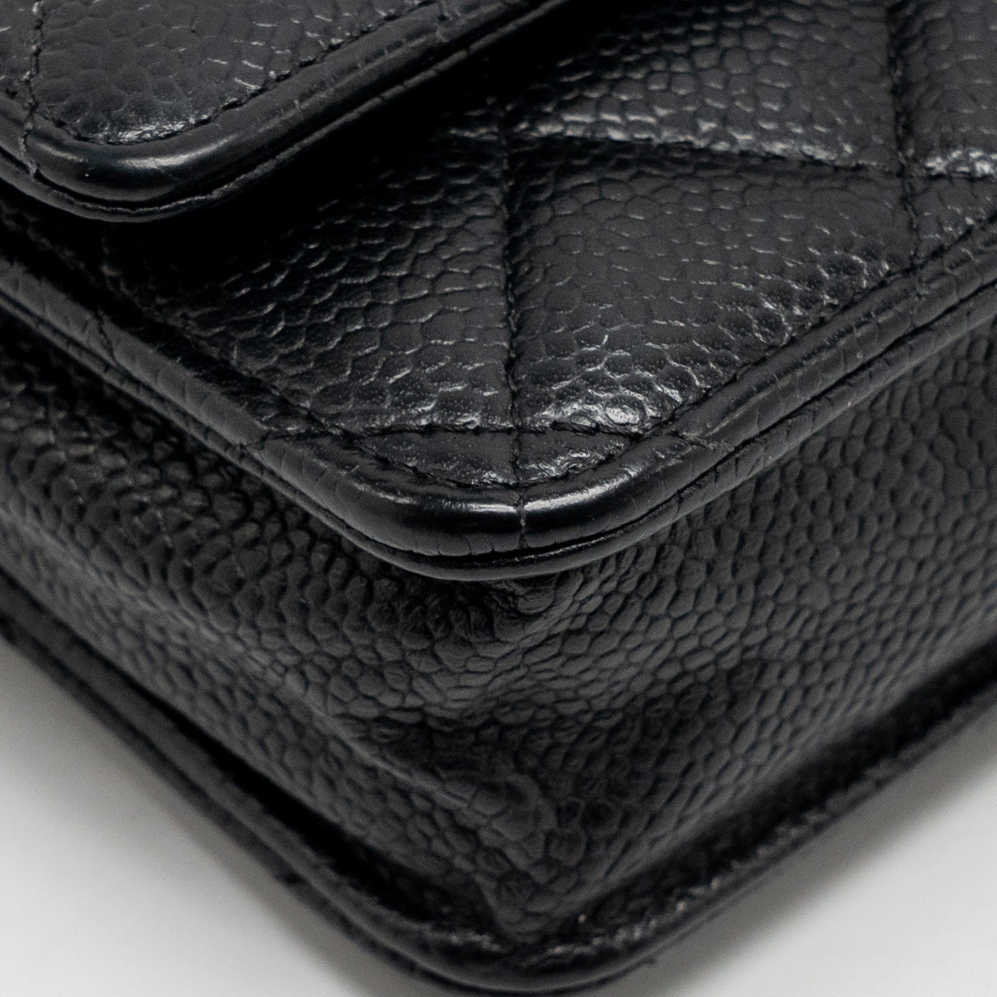 Chanel Classic wallet on chain caviar Black