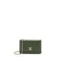 Chanel 22K Wallet On Chain Caviar Dark Green L (Microchip)