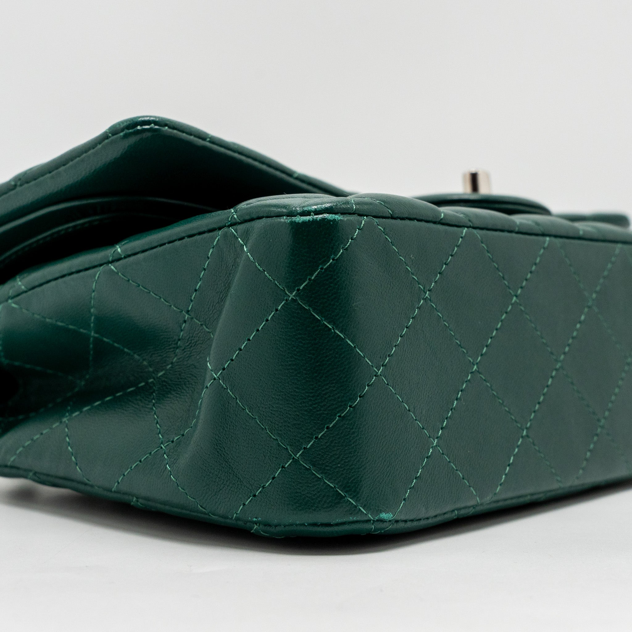 Chanel Medium Classic double flap bag lambskin green