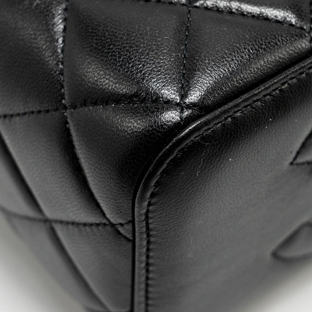 Chanel Pearl Crush Long Vanity Case Lambskin Black  (Microchip)