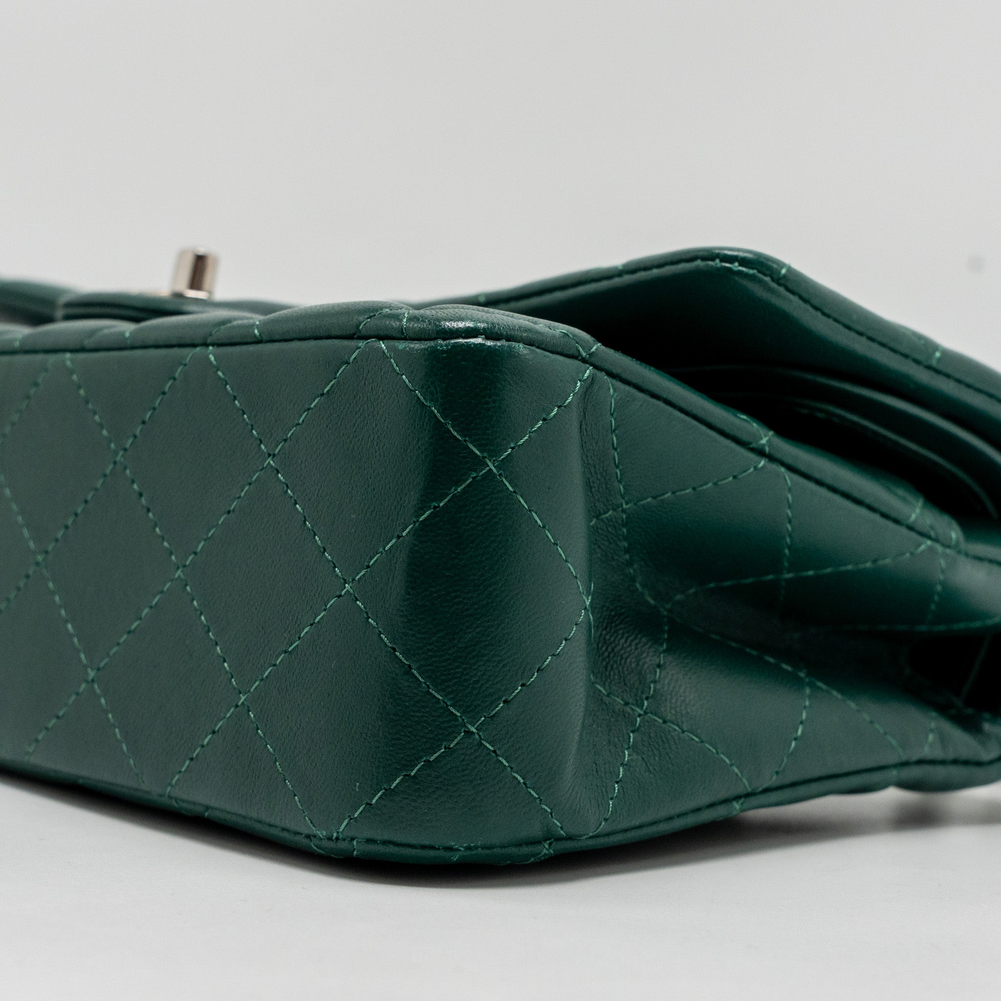 Chanel Medium Classic double flap bag lambskin green