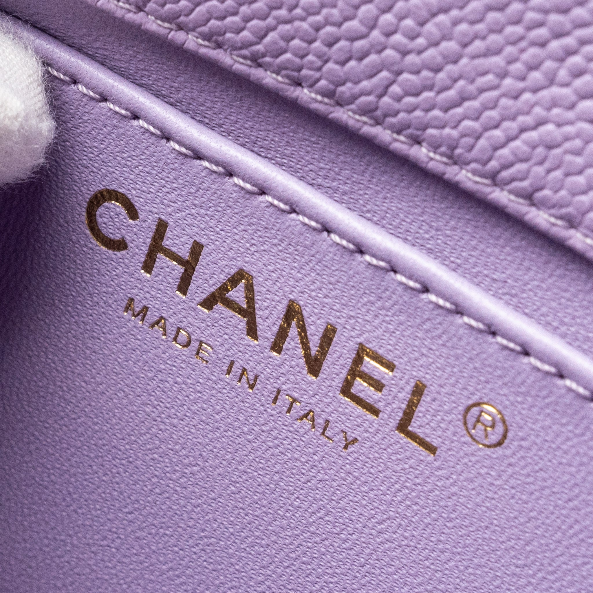 Chanel 24p Coco Love Mini Flap Bag Adjustable Chains Caviar Light Purple  (Microchip)
