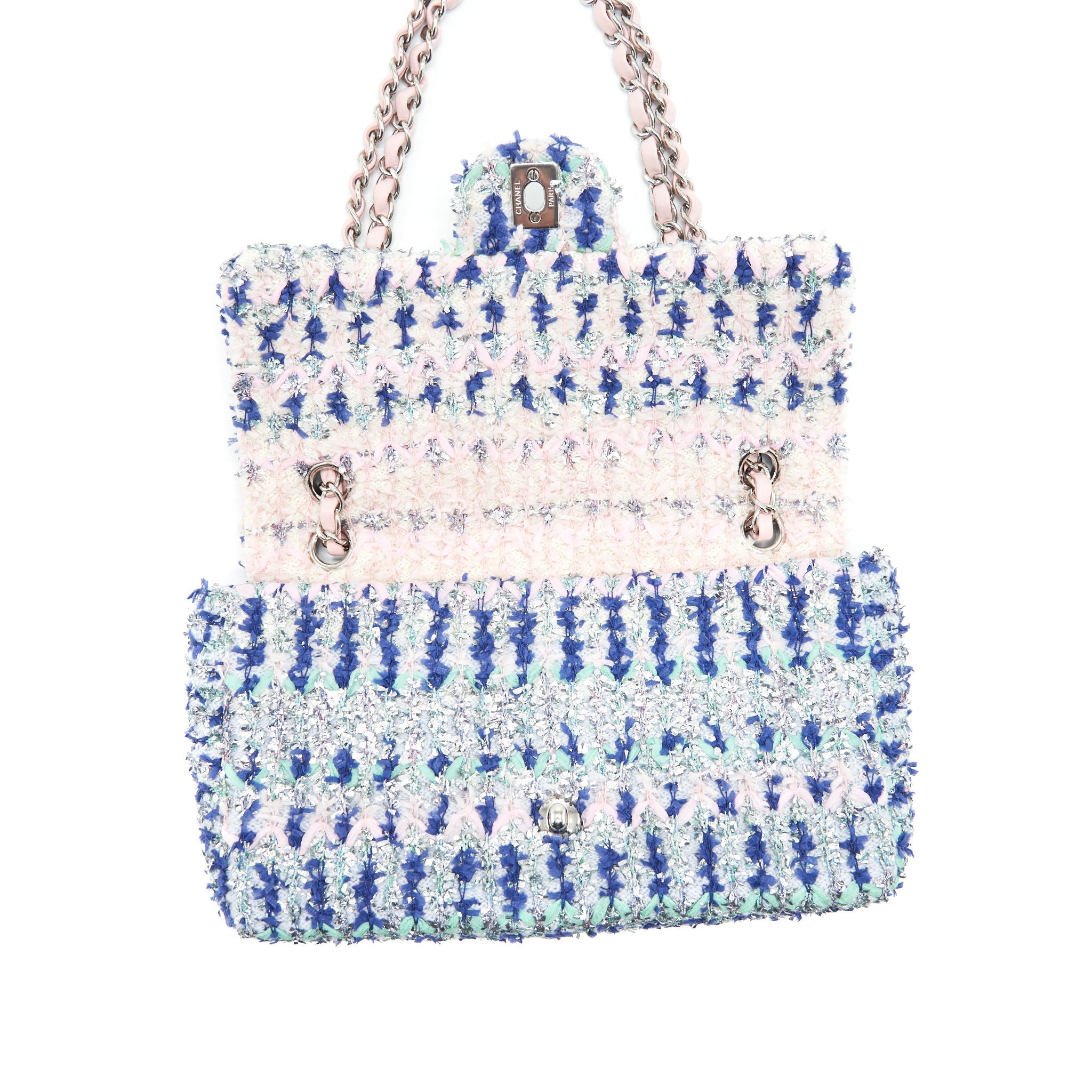 Chanel tweed classic flap bag multi colour