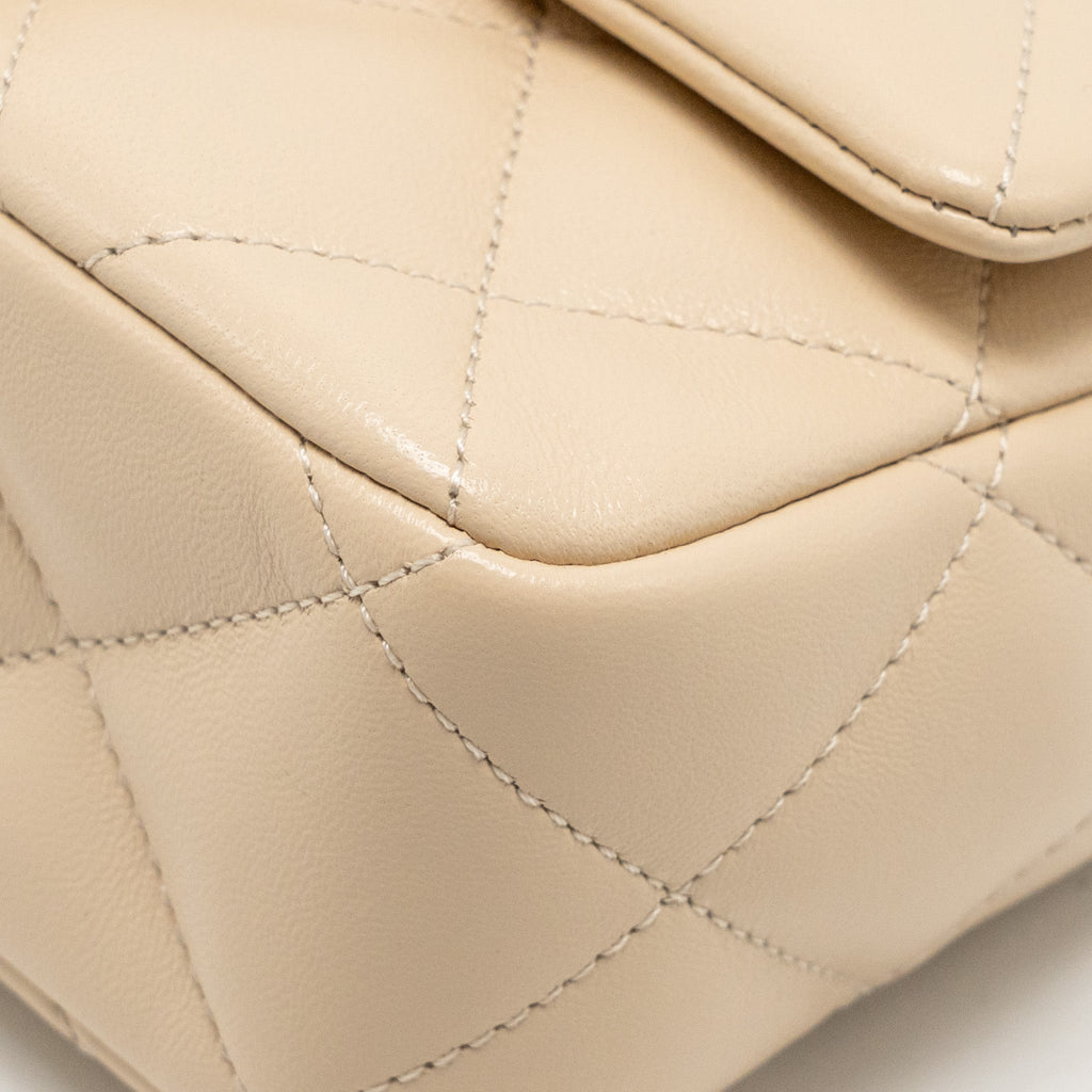 Chanel 25c Coco Love Adjustable Chain Shiny Lambskin Beige  (microchip)