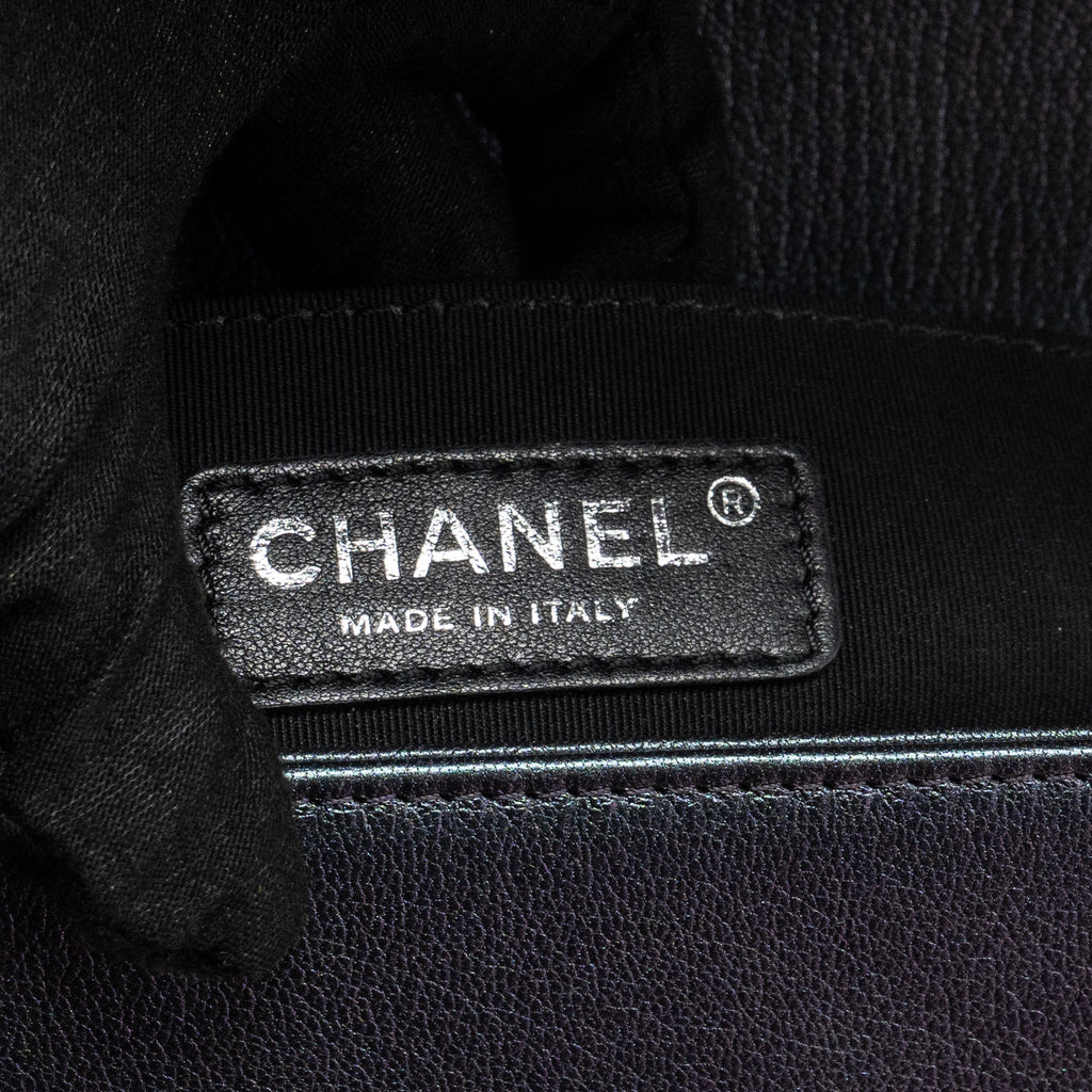 Chanel Medium Boy Bag GoatSkin Iridescent Purple Multicolour Hardware