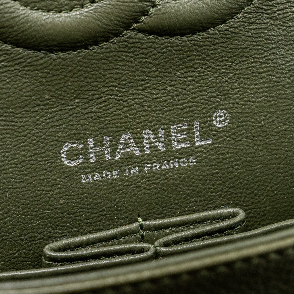 Chanel Medium Classic Double Flap Bag Caviar Olive Green