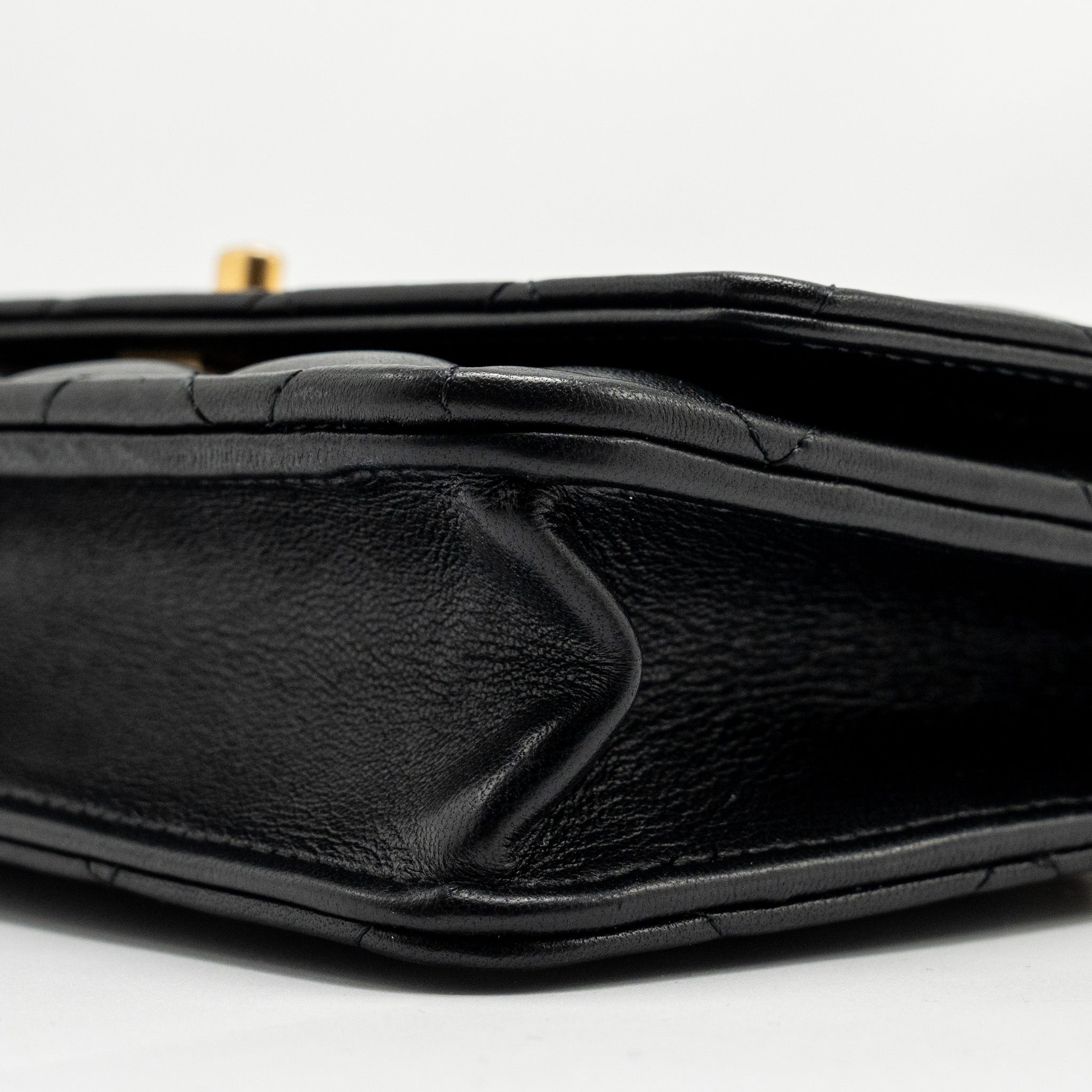 Chanel Pearl Crush Wallet on Chain Lambskin Black  (Microchip)