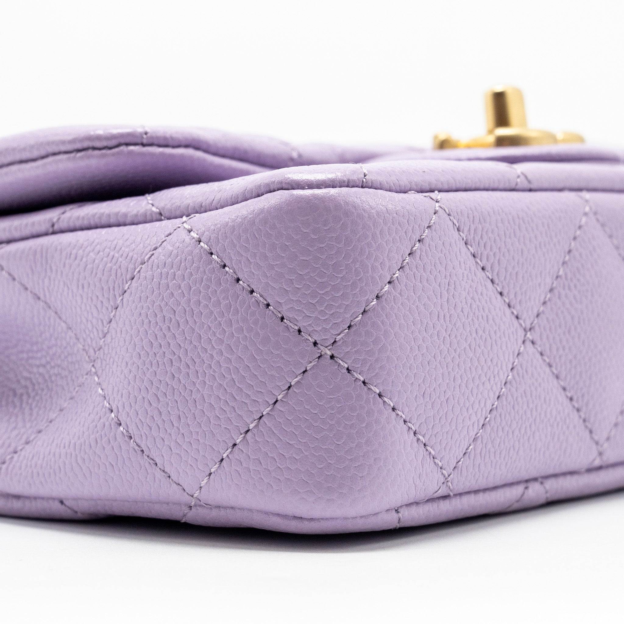 Chanel 24p Coco Love Mini Flap Bag Adjustable Chains Caviar Light Purple  (Microchip)