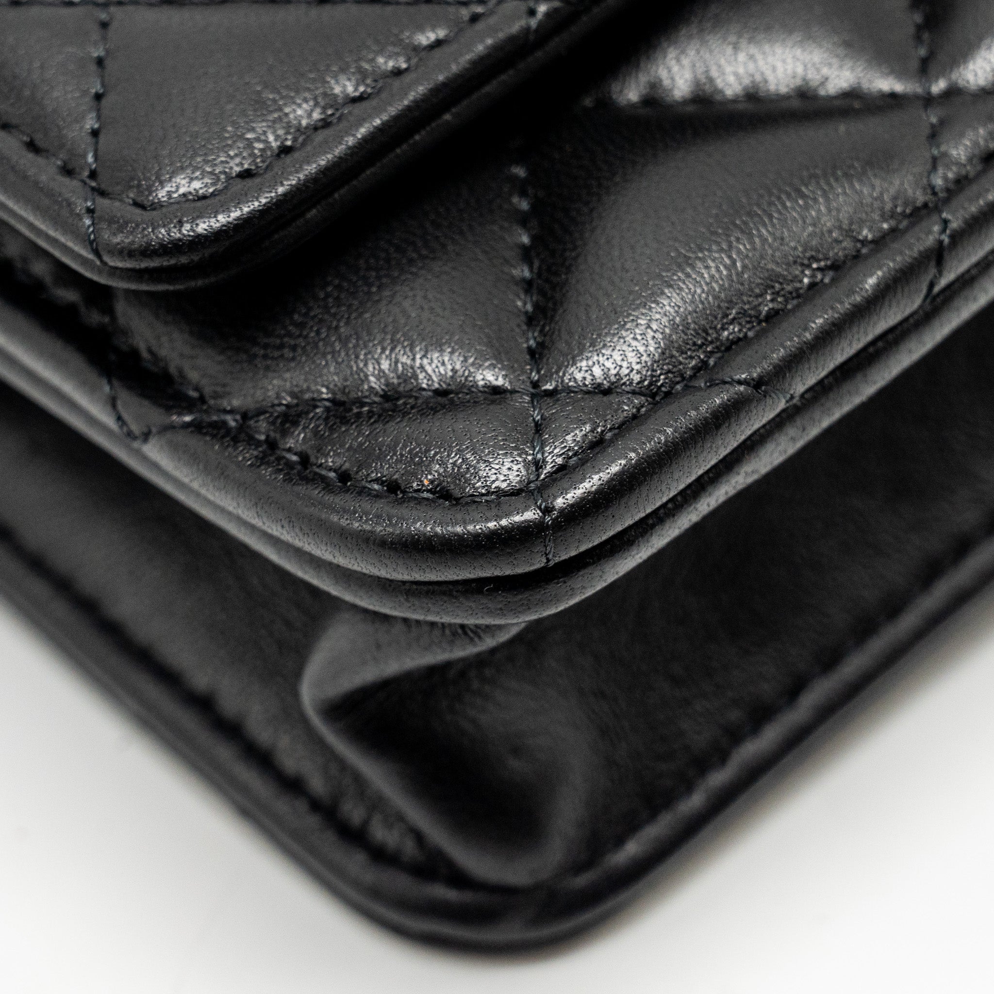 Chanel Pearl Crush Wallet on Chain Lambskin Black  (Microchip)