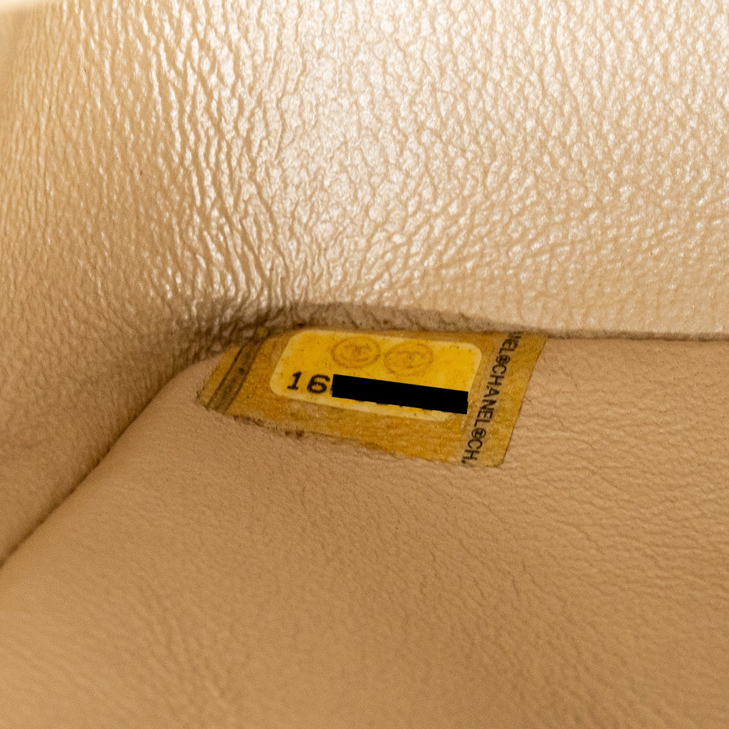 Chanel mini square flap bag lambskin gold