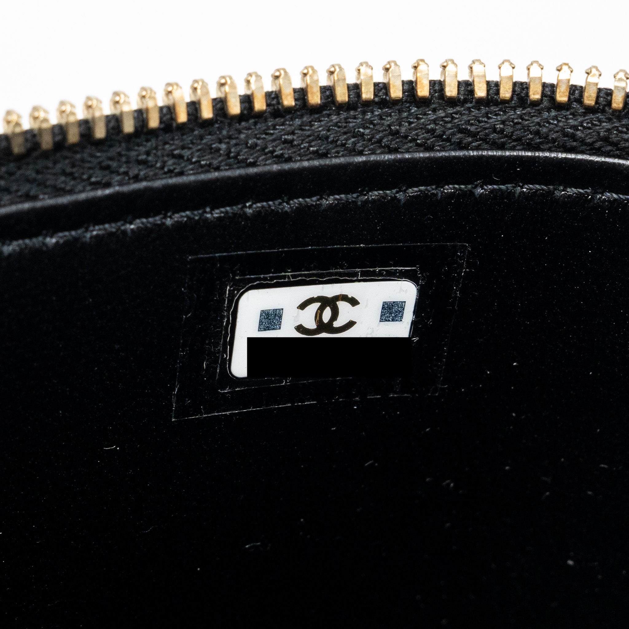 Chanel top handle long vanity with chain lambskin black  (microchip)