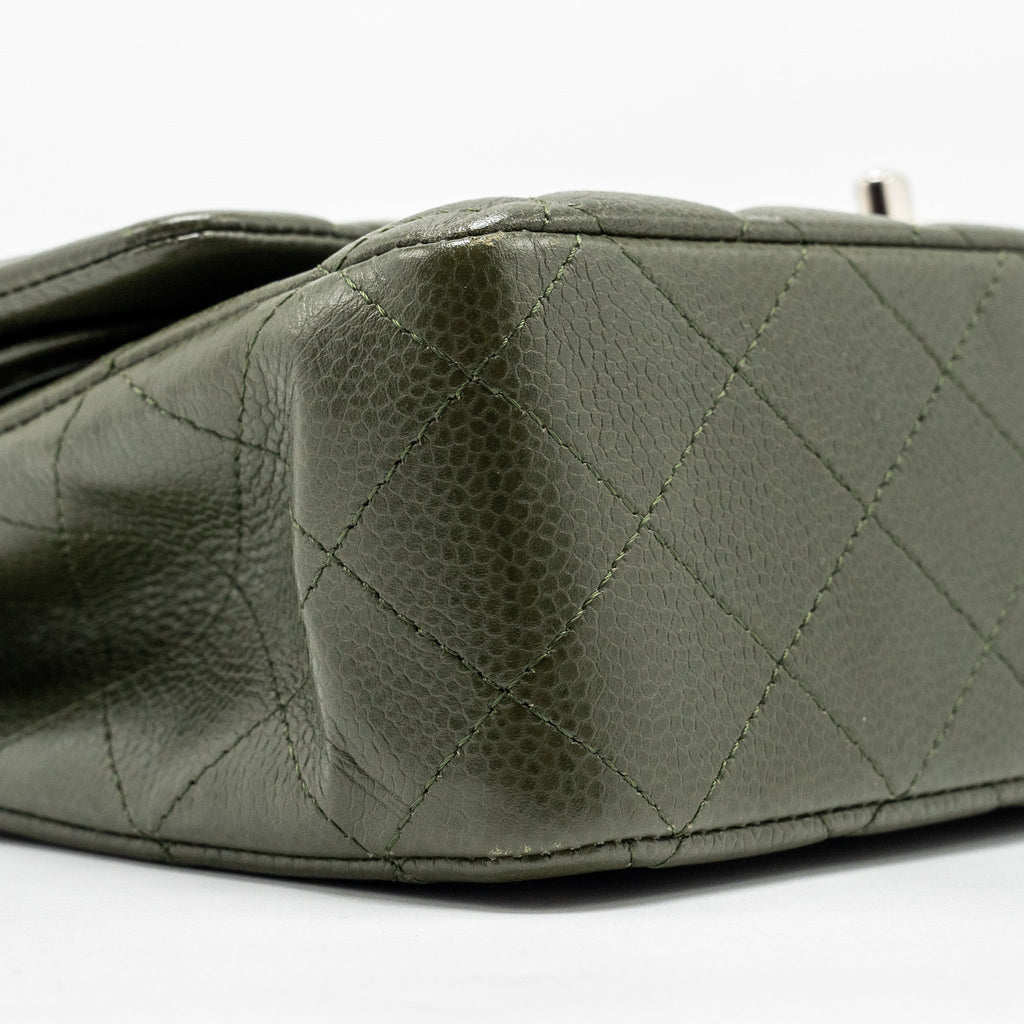 Chanel Medium Classic Double Flap Bag Caviar Olive Green