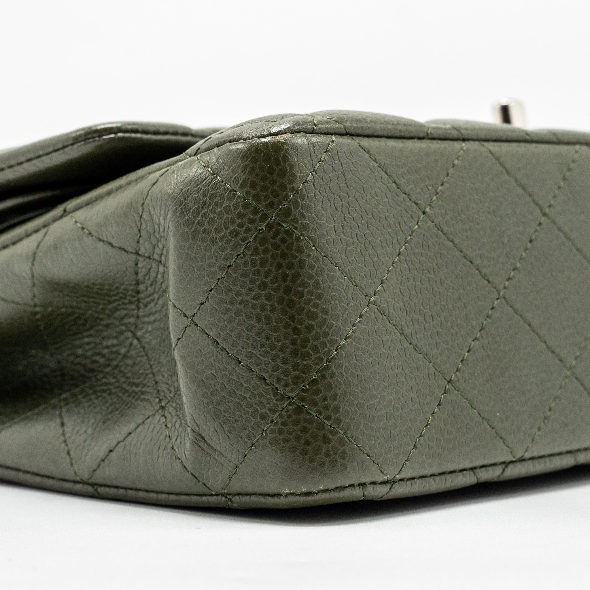 Chanel Medium Classic Double Flap Bag Caviar Olive Green