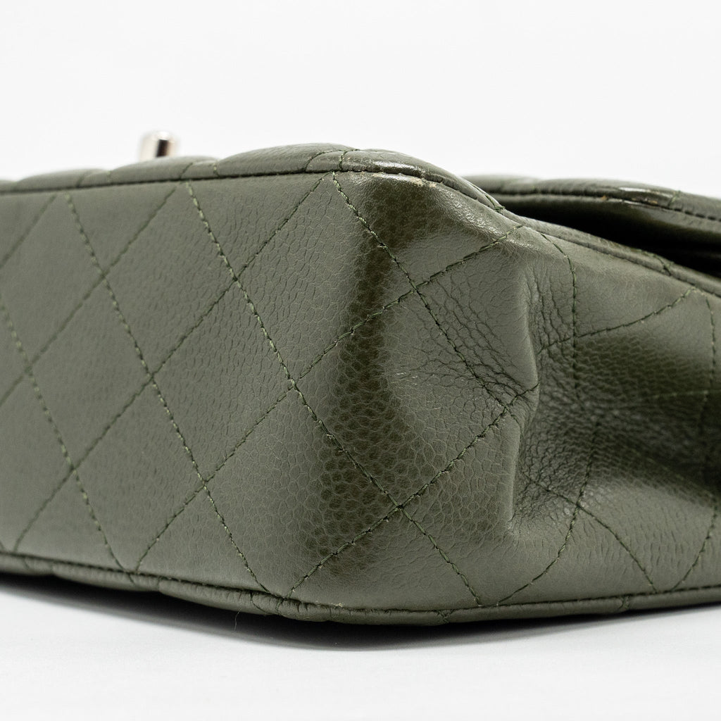 Chanel Medium Classic Double Flap Bag Caviar Olive Green