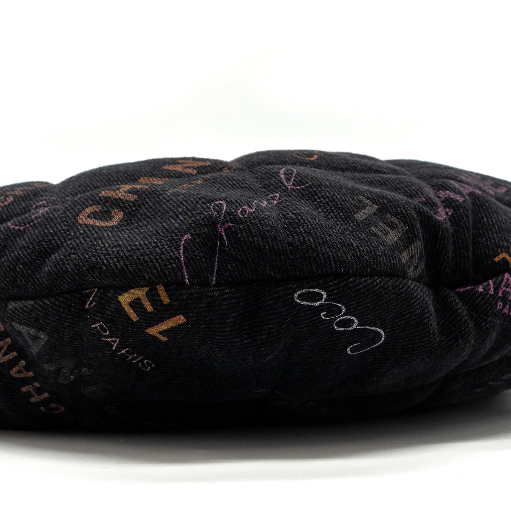 Chanel Denim Graffiti Shoulder bag black  (microchip)