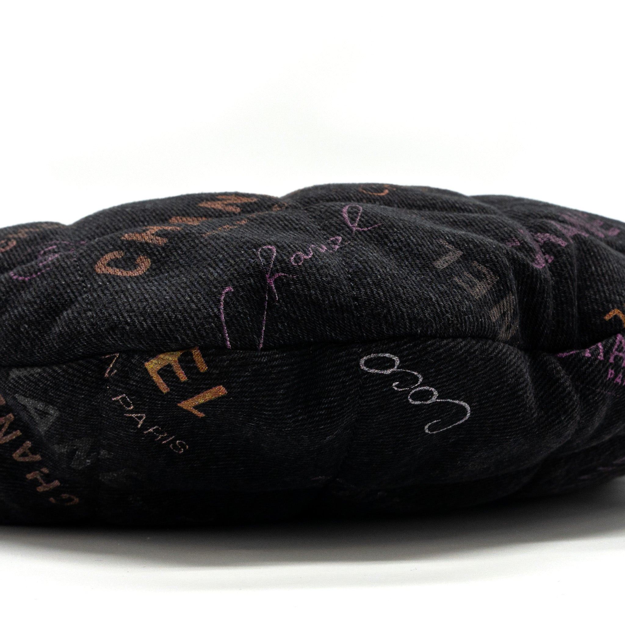 Chanel Denim Graffiti Shoulder bag black  (microchip)