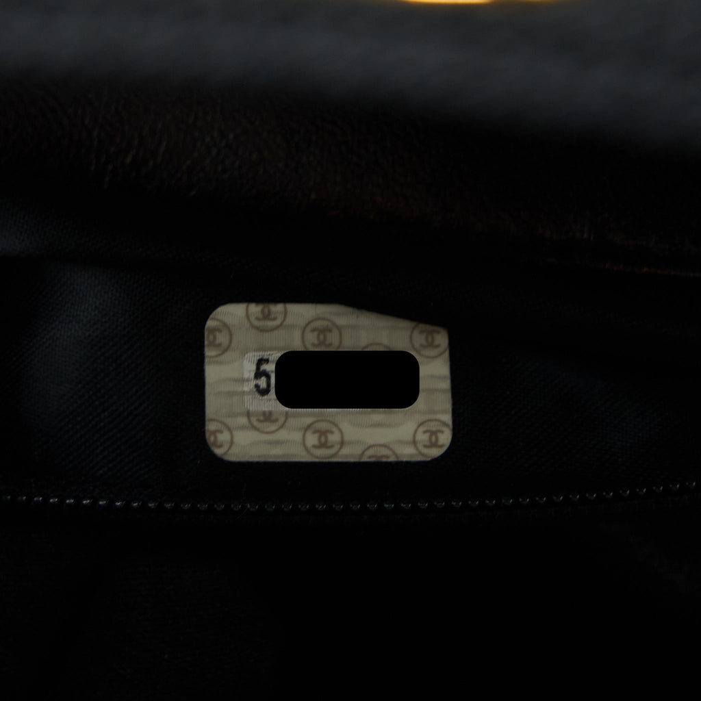 Chanel Vintage Top Handle Flap Bag Woven Silk Black