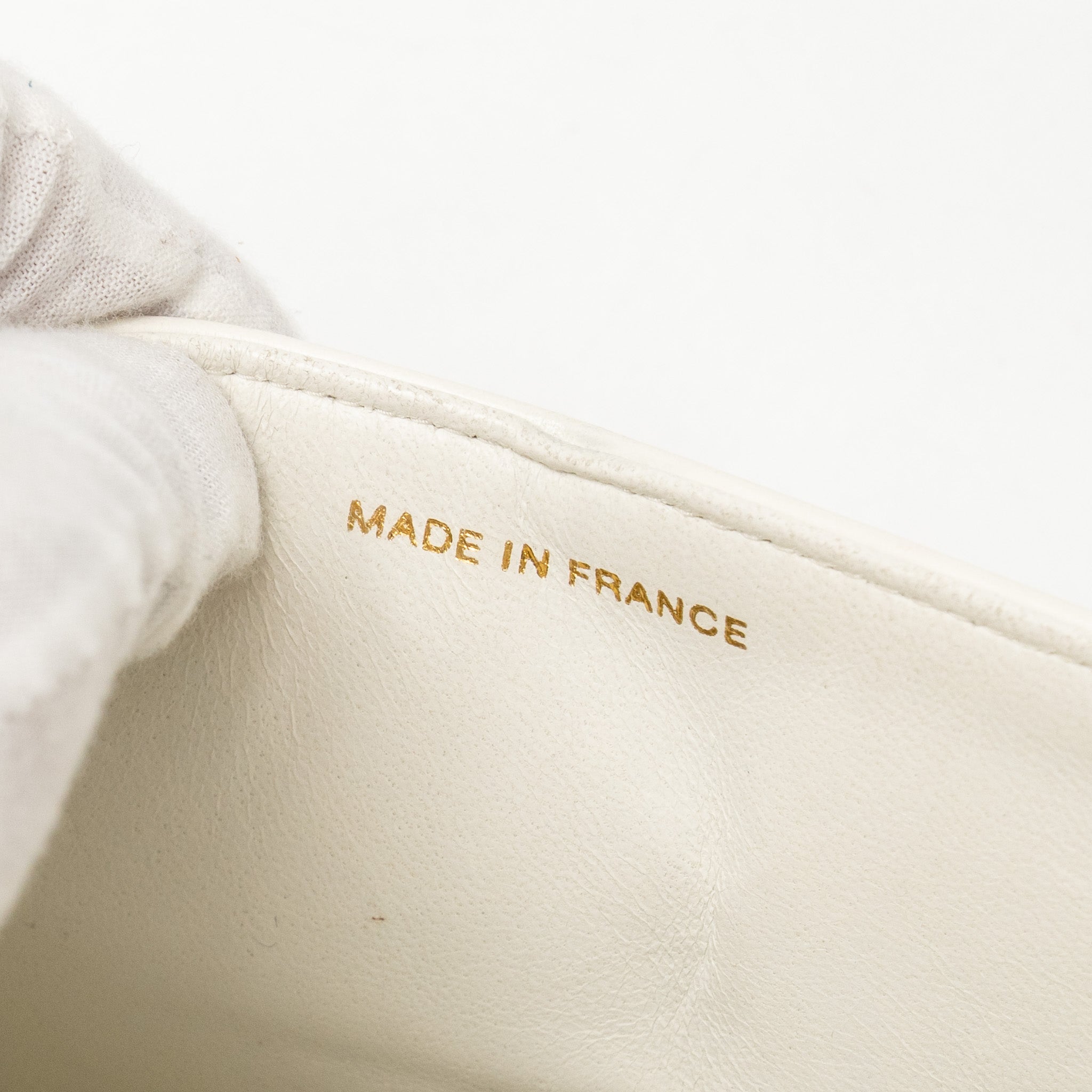Chanel Vintage Small Classic Double Flap Bag Lambskin White
