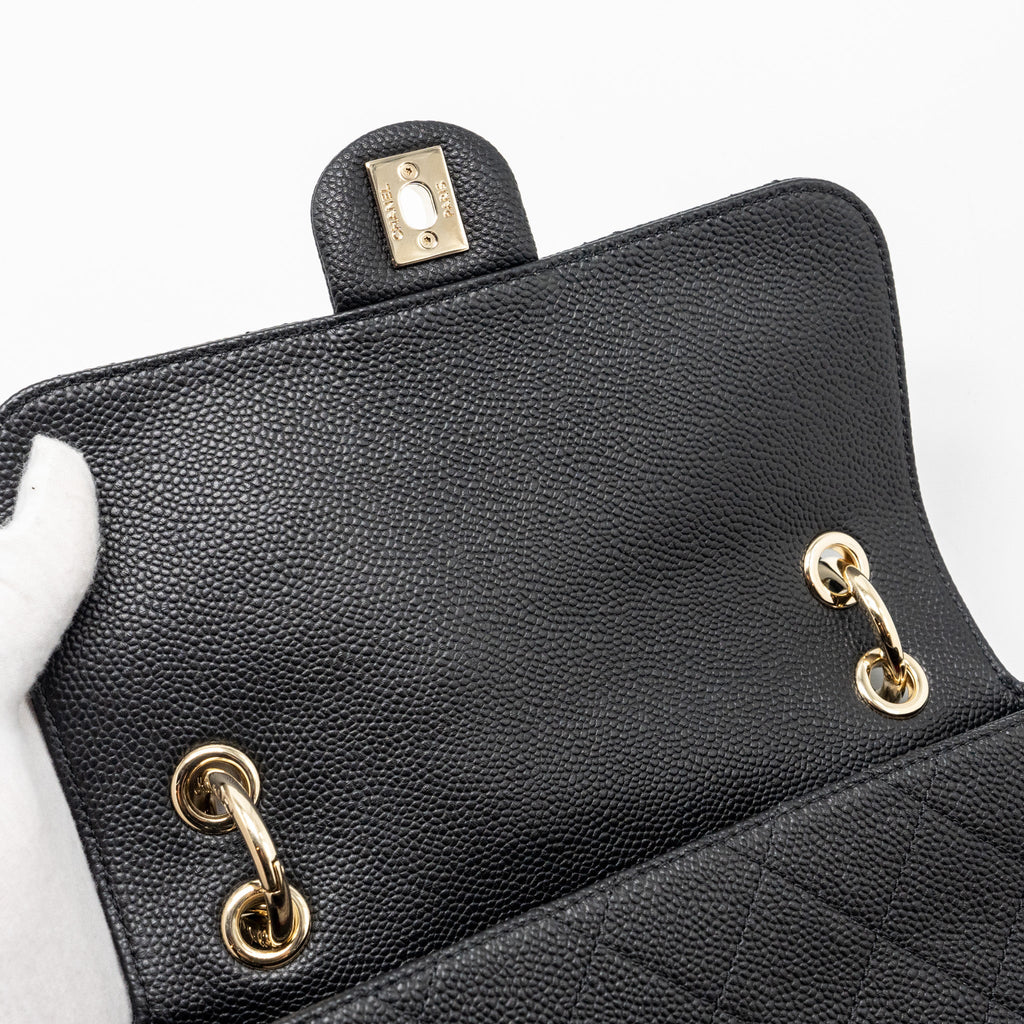 Chanel Chain Handle Flap Bag Quilted Calfskin Black L