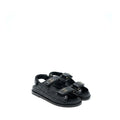 Chanel Size 36 Dad Sandals Leather Black Light Gold Tone