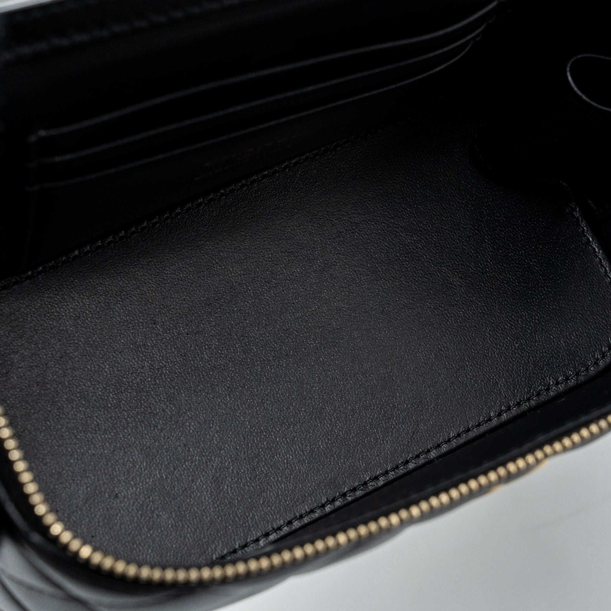 Chanel Top Handle Long Vanity With Chain Lambskin Black (Microchip)