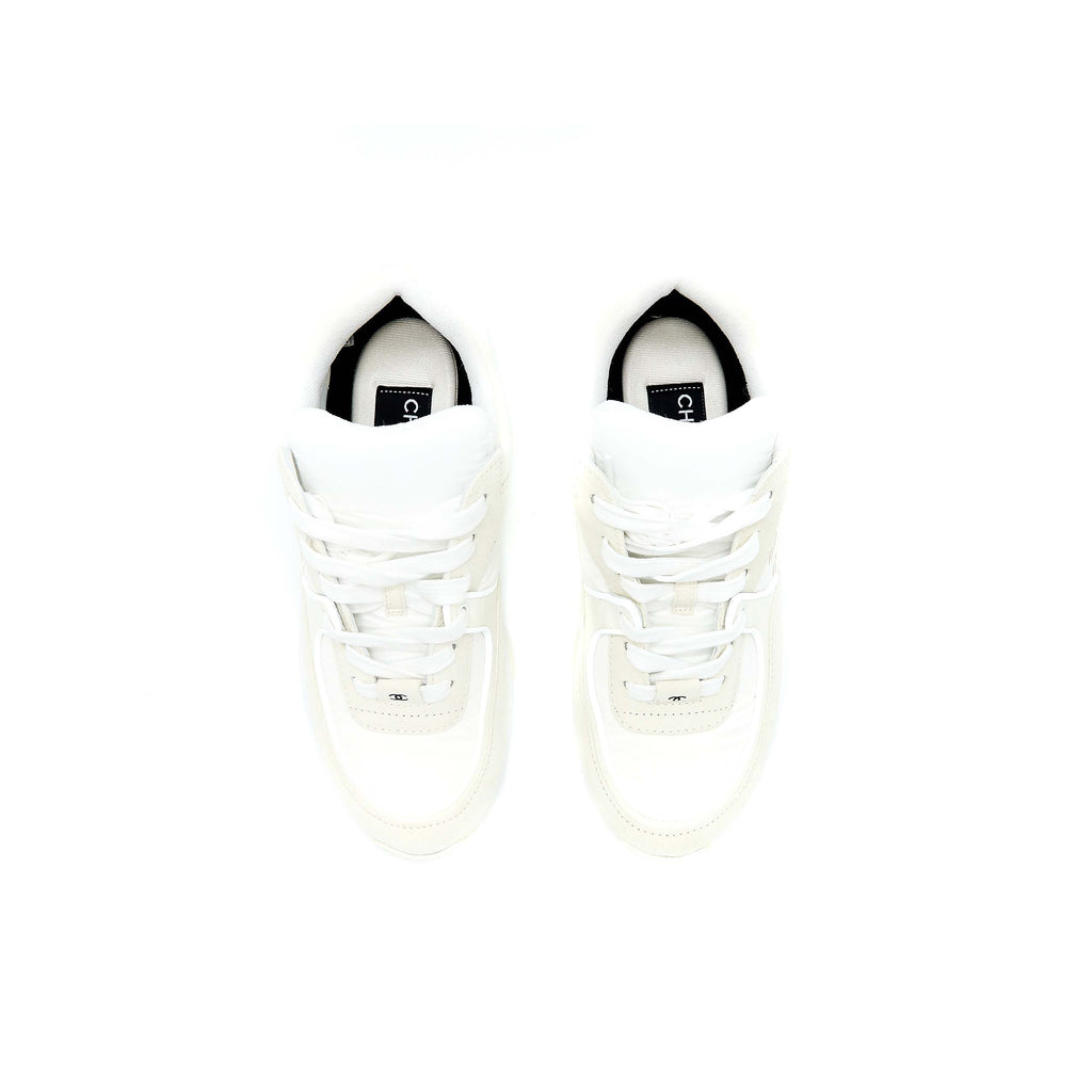 Chanel Size 37.5 22K CC Logo Sneaker White