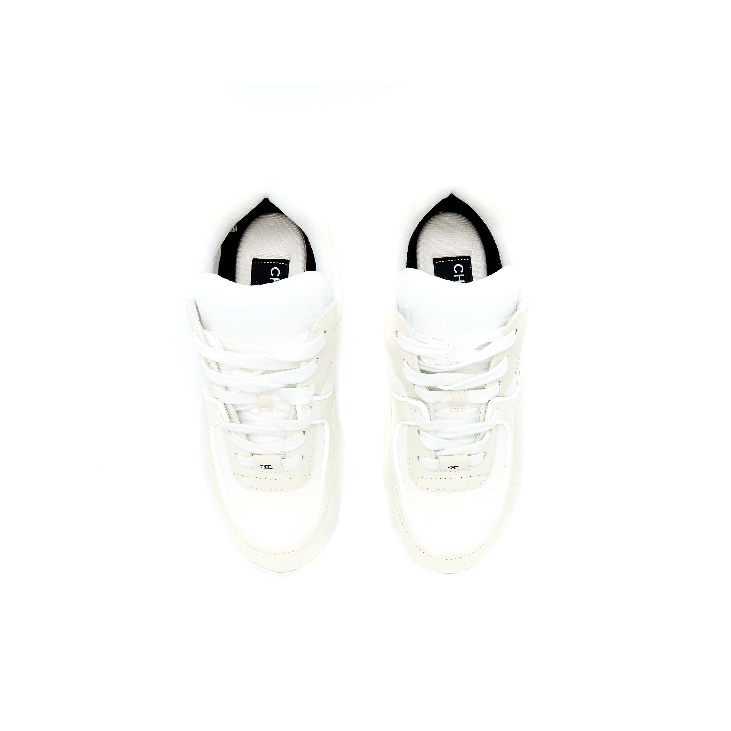 Chanel Size 37.5 22K CC Logo Sneaker White