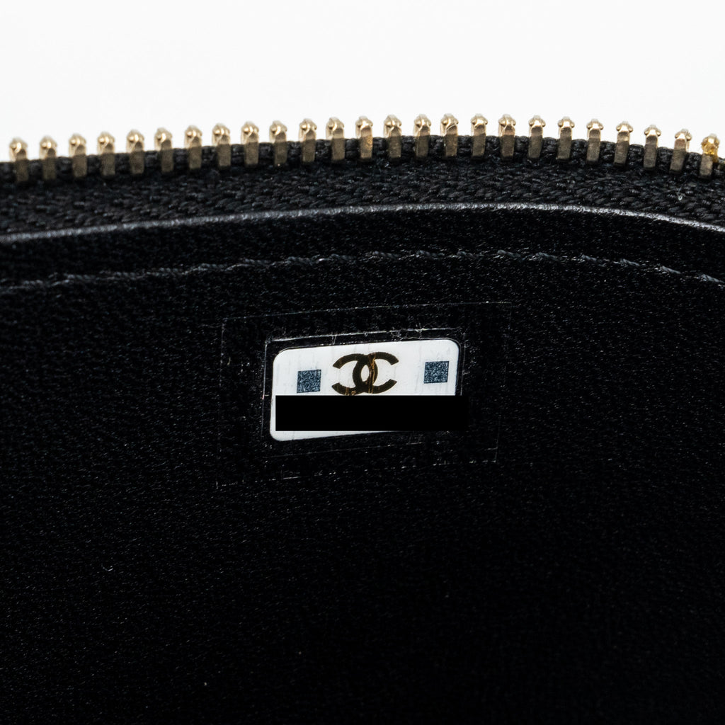 Chanel Top Handle Long Vanity With Chain Lambskin Black (Microchip)