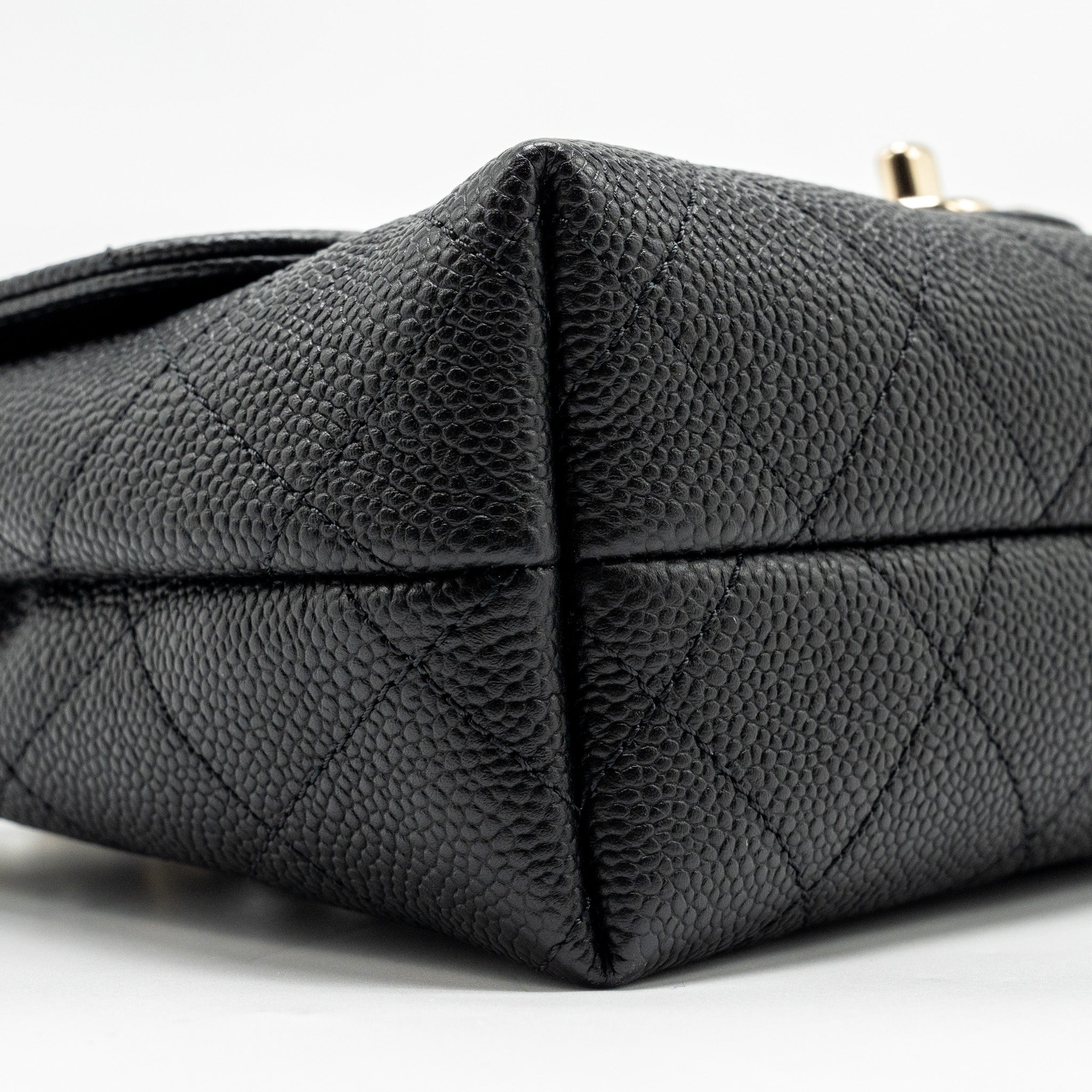 Chanel Chain Handle Flap Bag Quilted Calfskin Black L