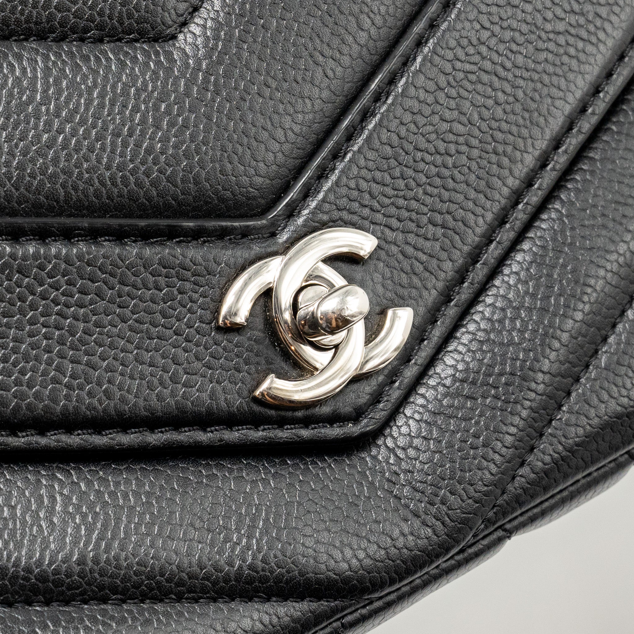 Chanel Envelop Flap Bag Chevron Caviar Black