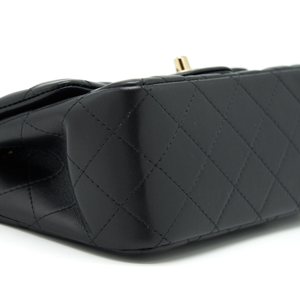 Chanel Mini Square Flap Bag Lambskin Black L