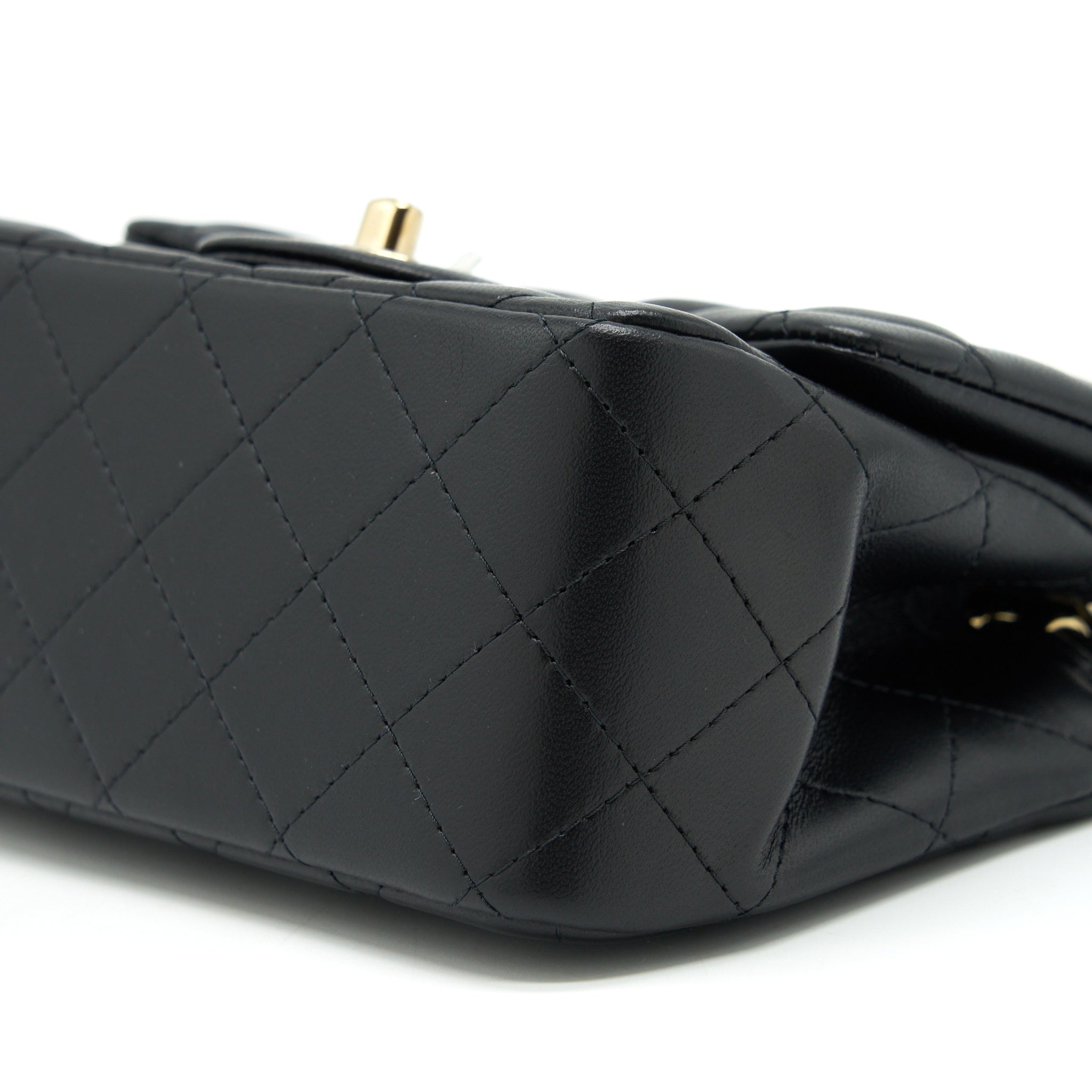 Chanel Mini Square Flap Bag Lambskin Black L