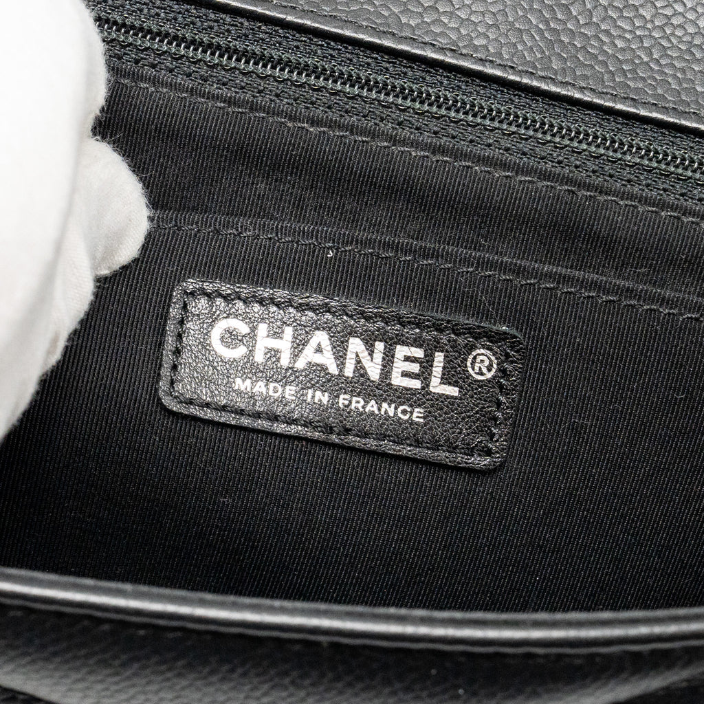 Chanel Envelop Flap Bag Chevron Caviar Black