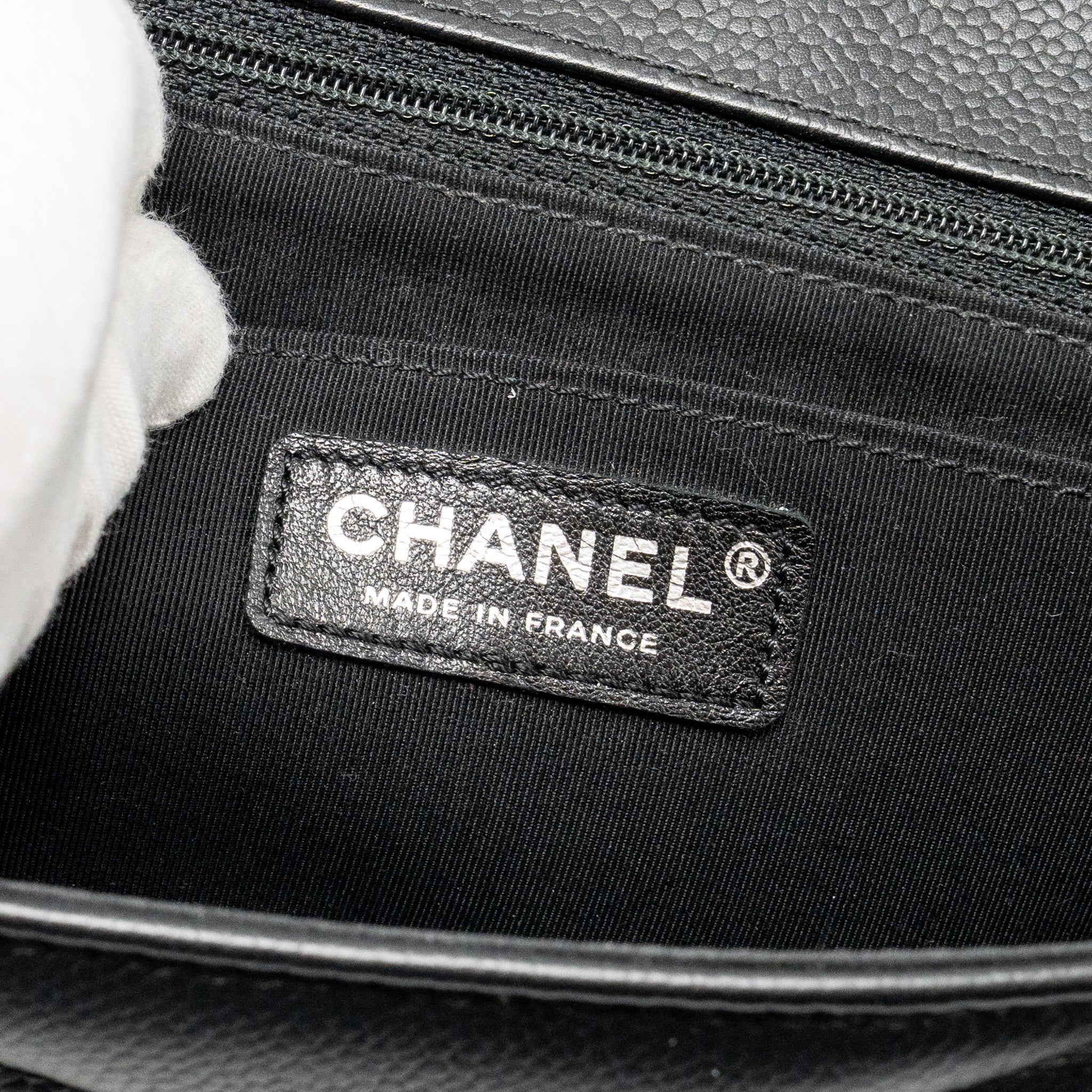Chanel Envelop Flap Bag Chevron Caviar Black