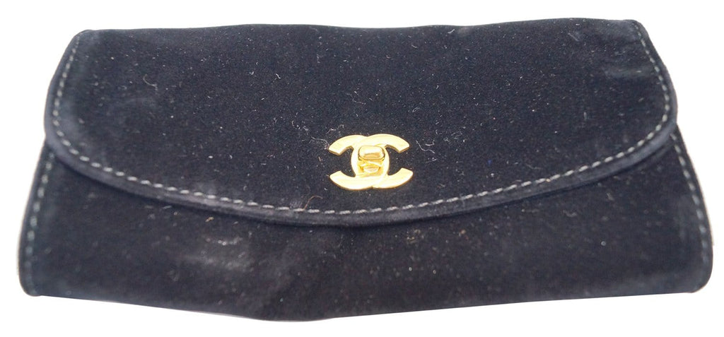 CHANEL CC Black Patent Leather 2way Vanity Case Cosmetic Bag