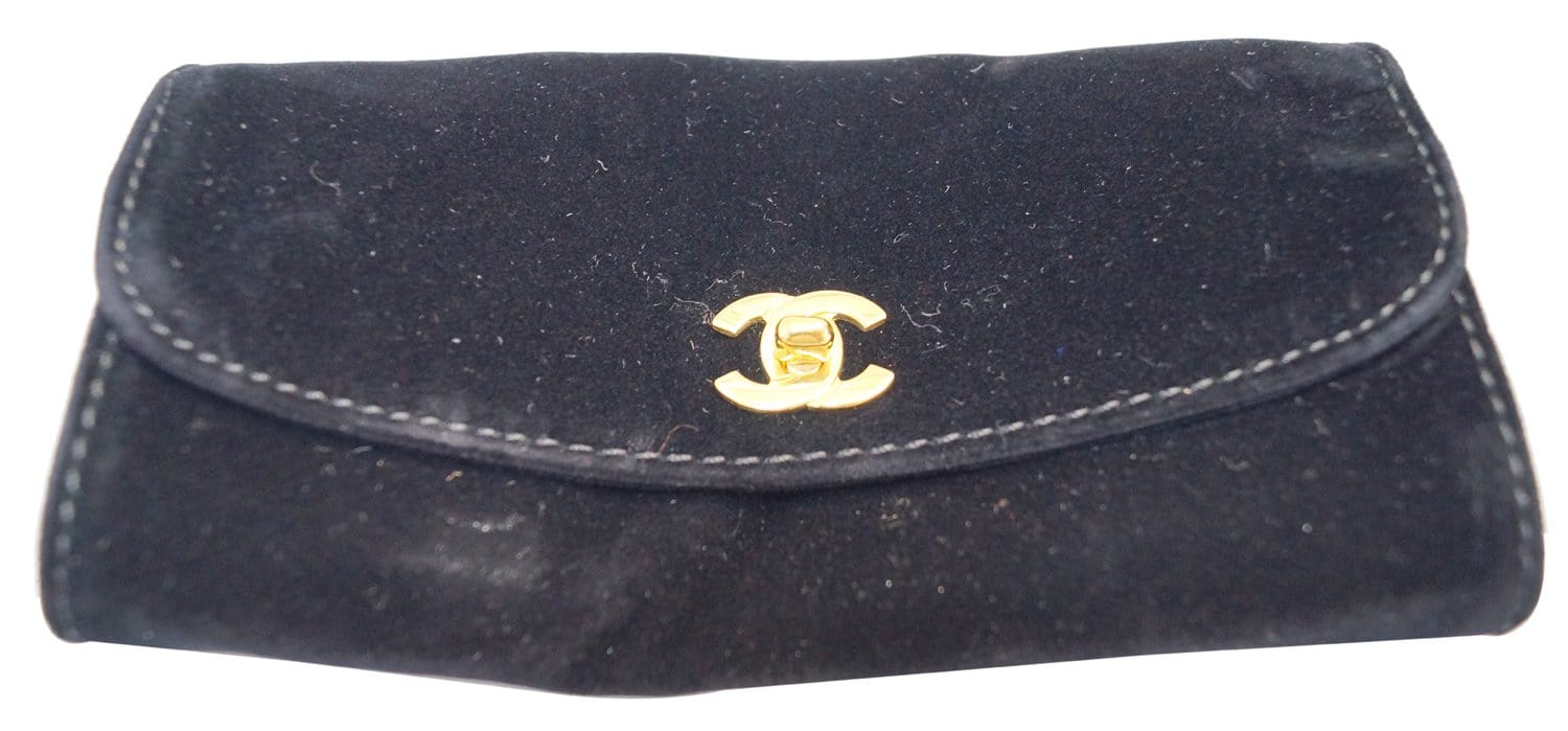 CHANEL CC Black Patent Leather 2way Vanity Case Cosmetic Bag