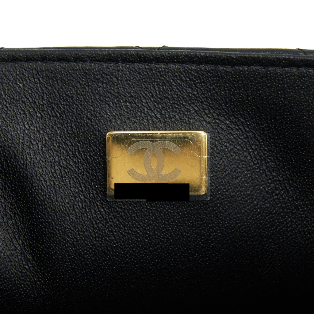 Chanel Mini Square Flap Bag Lambskin Black L