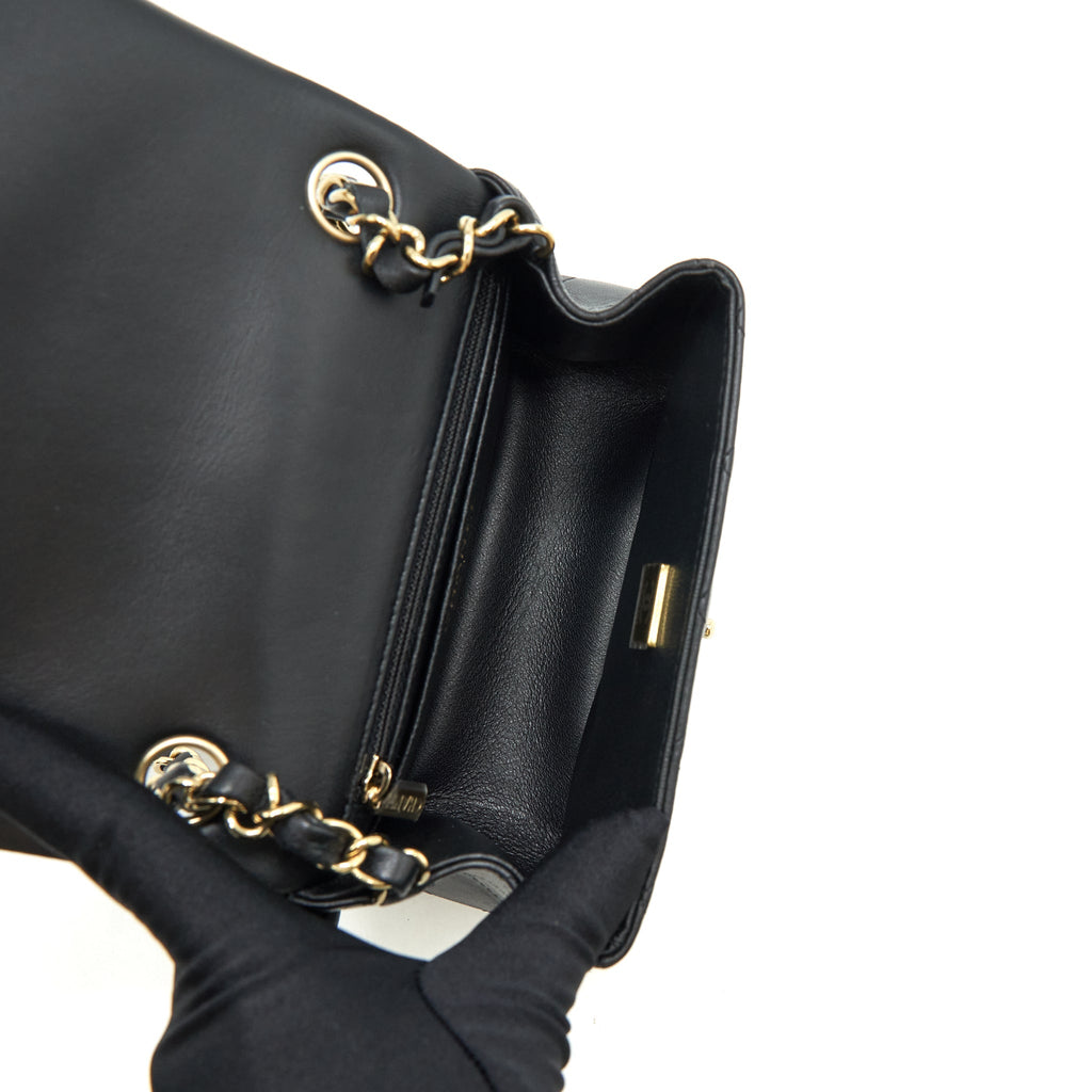 Chanel Mini Square Flap Bag Lambskin Black L