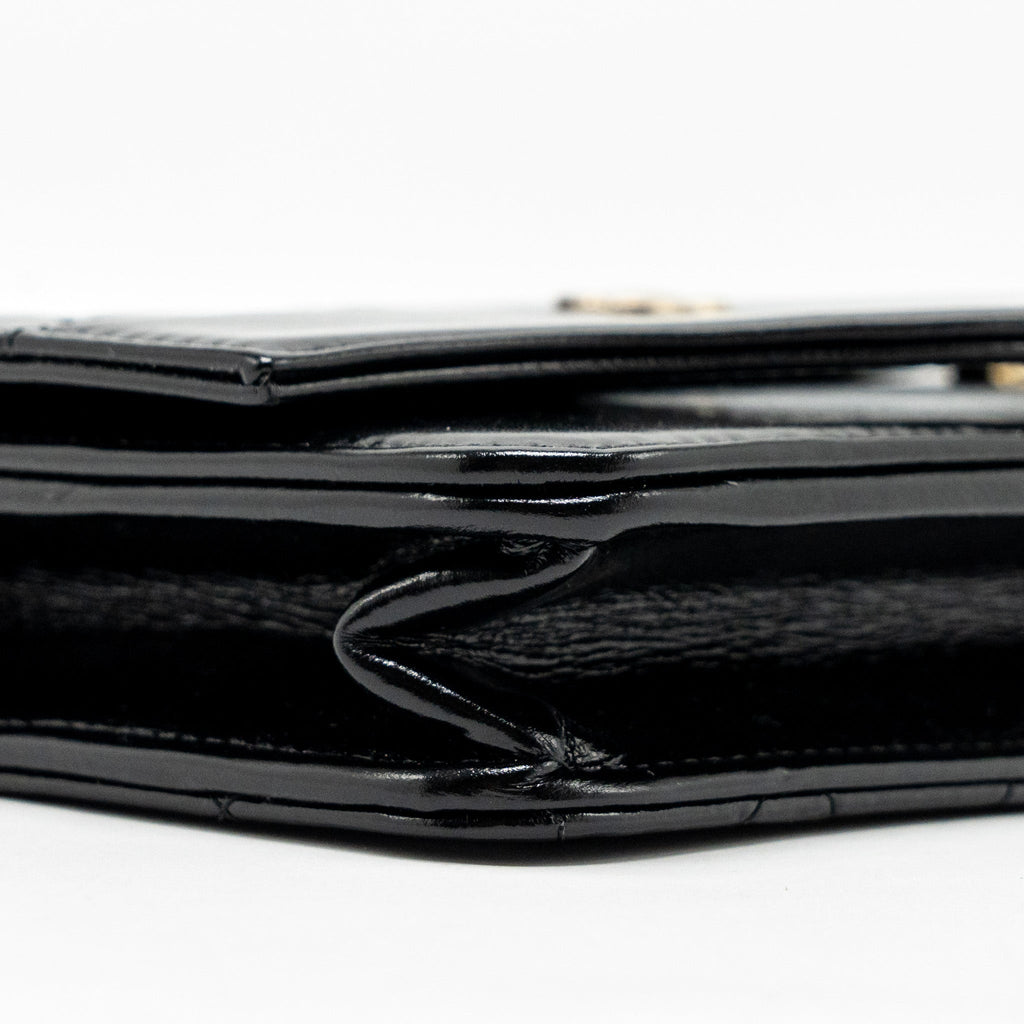 Chanel 24c 31 Wallet On Chain Shiny Calfskin Black L (Microchip)