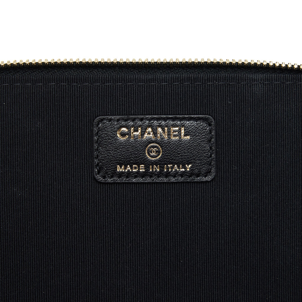 Chanel Top Handle Long Vanity Lambskin Black L