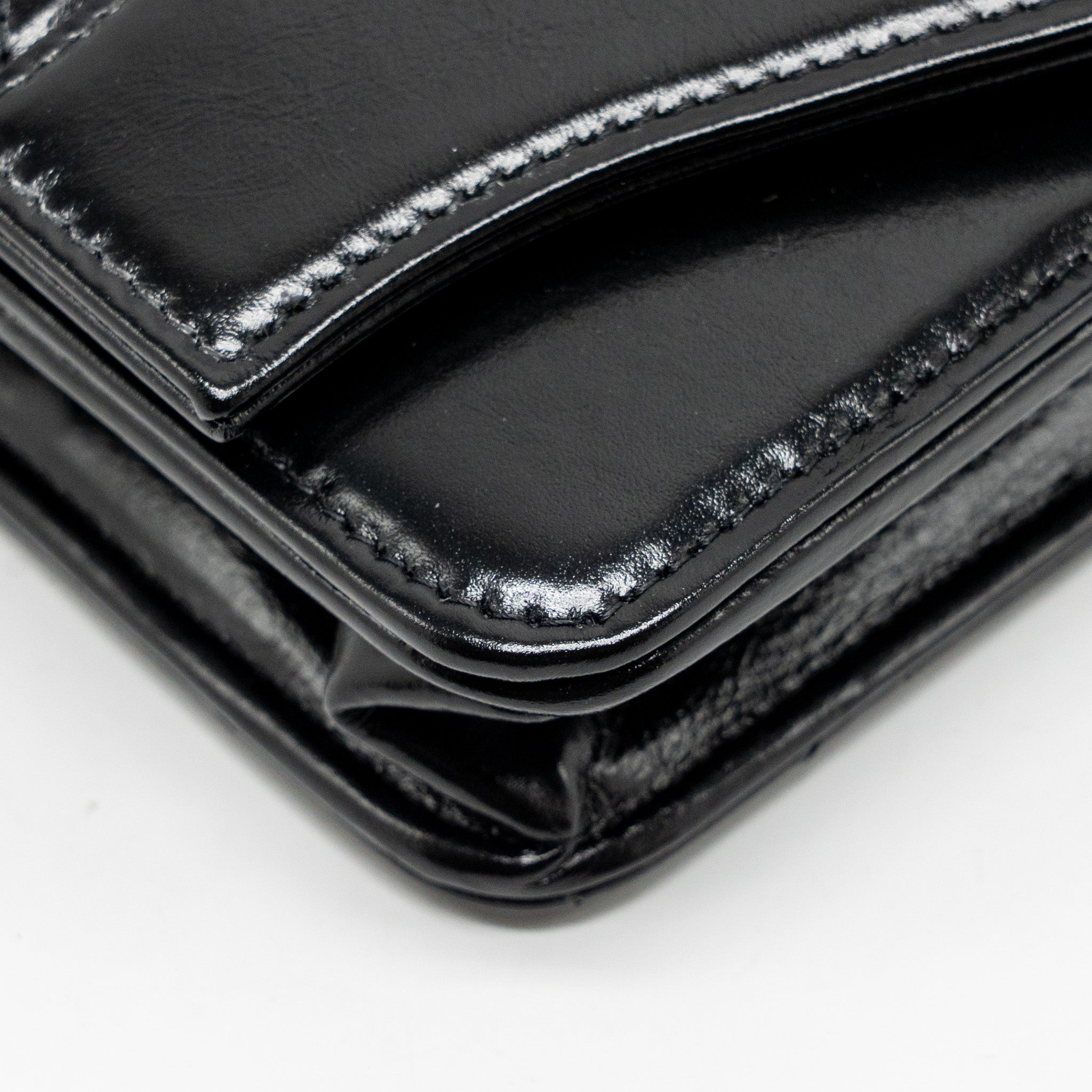 Chanel 24c 31 Wallet On Chain Shiny Calfskin Black L (Microchip)