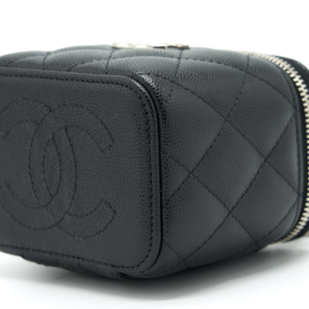 Chanel 22S Mini Vanity With Coco Giant Chain Caviar Black