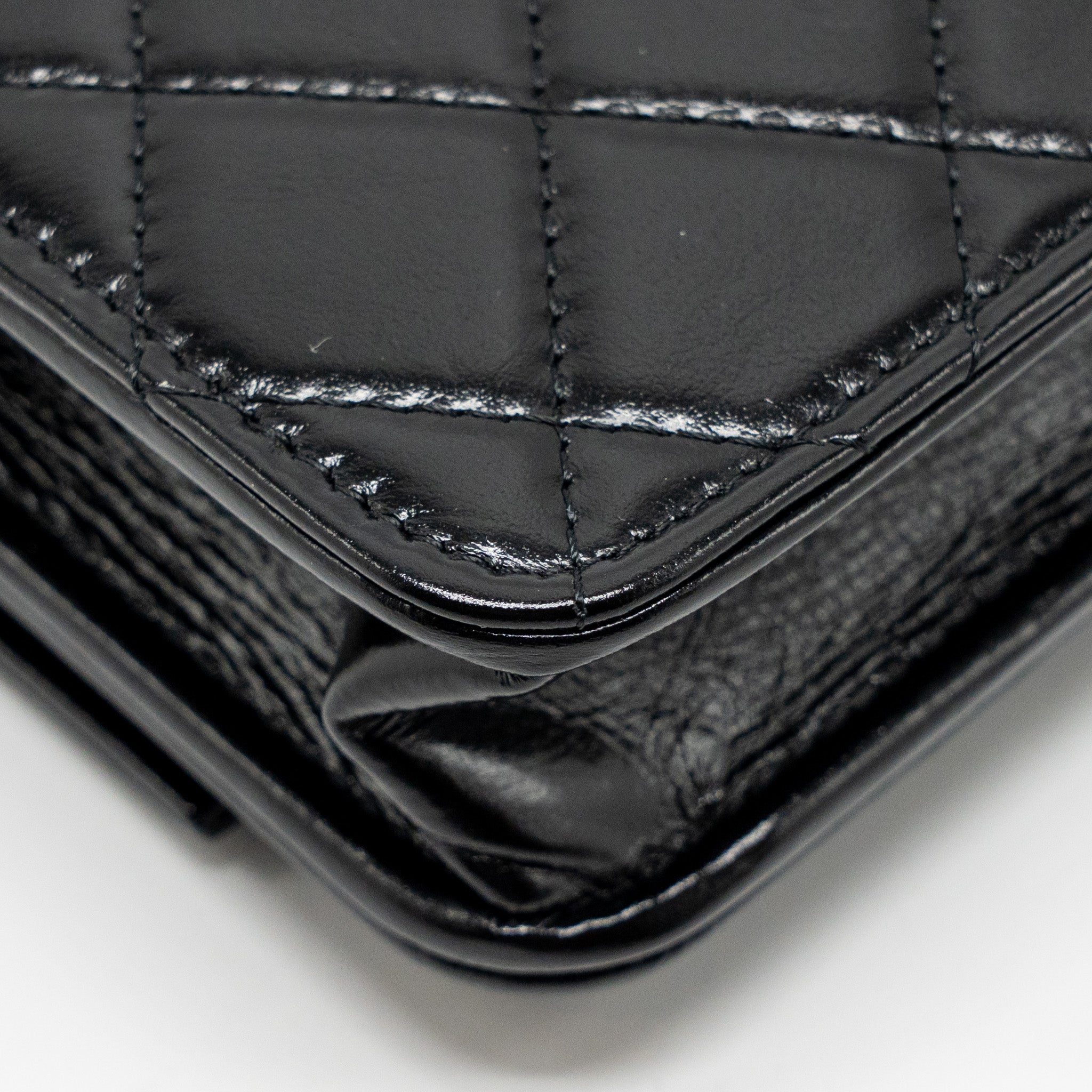 Chanel 24c 31 Wallet On Chain Shiny Calfskin Black L (Microchip)