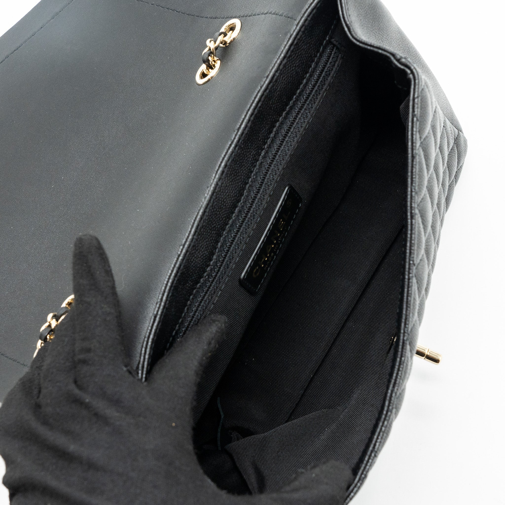 Chanel Envelop Flap Bag Caviar Black L