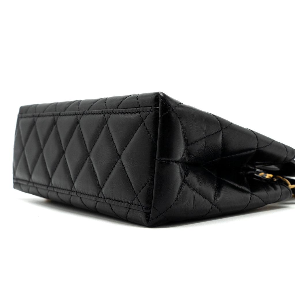 Chanel 23k Mini Shopping Tote Calfskin Black Brushed (Microchip)