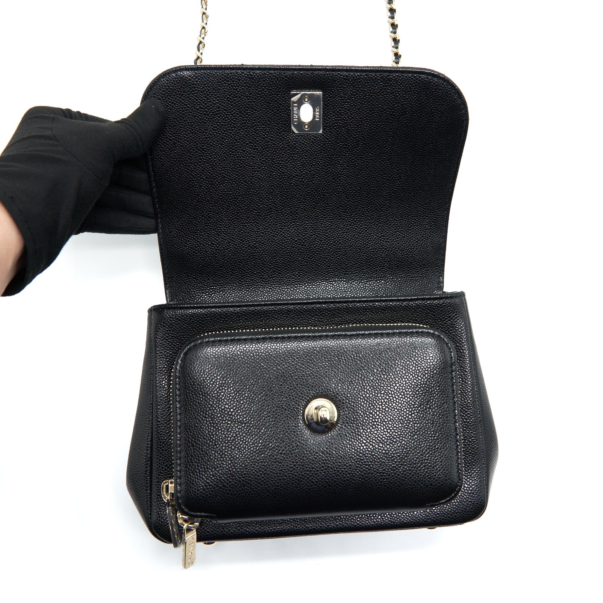 Chanel Small Business Affinity Caviar Black L